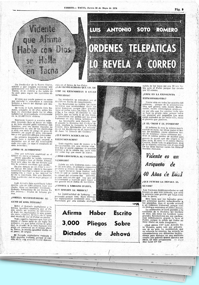 Correo de Tacna 1974. Alfa y Omega